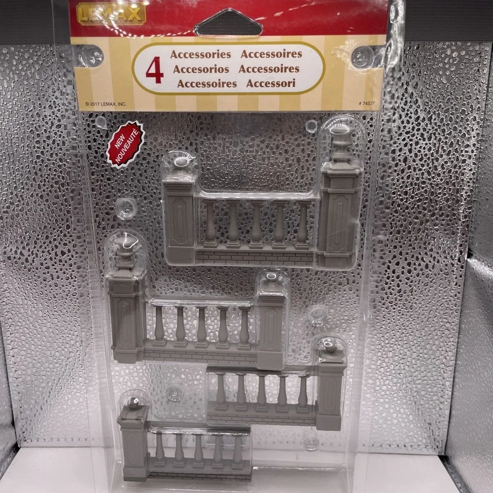 Lemax‎ PLAZA FENCE Set of 4 #74237 Christmas Village Accessory NEW